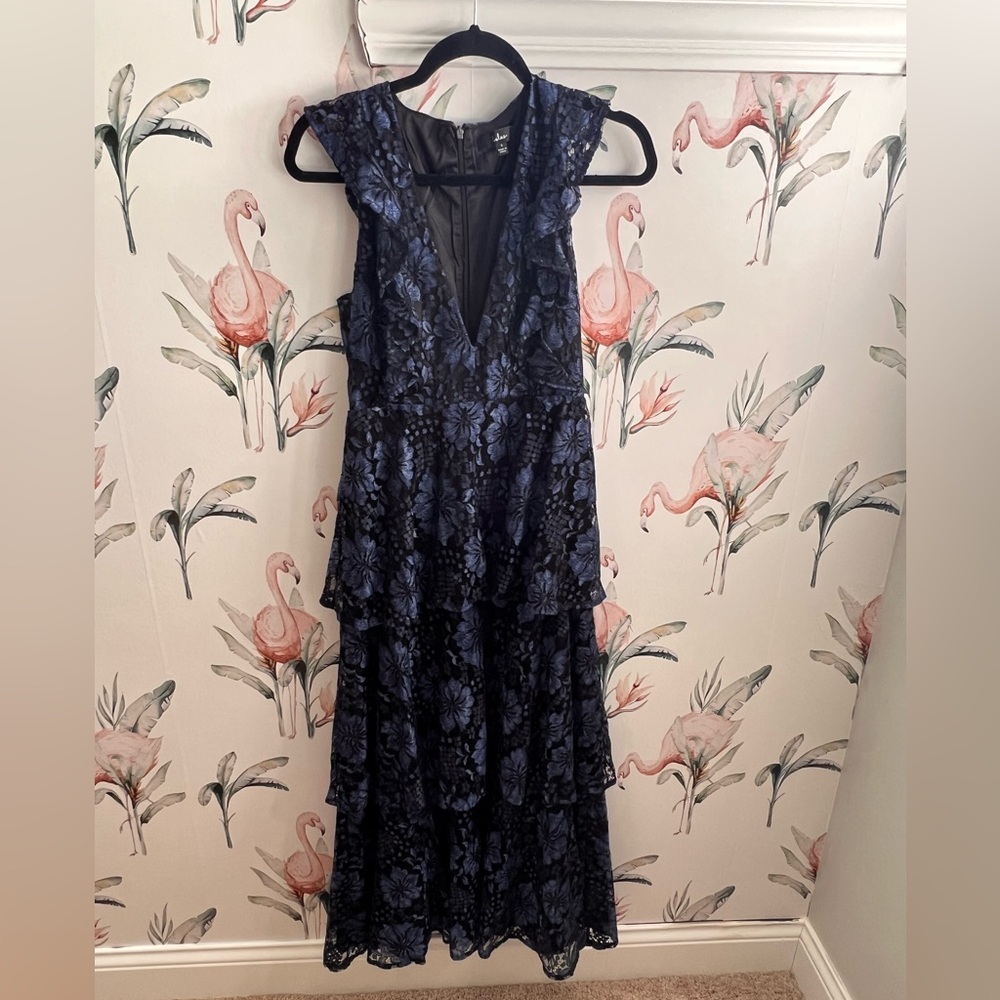 Lulus blue tiered maxi dress